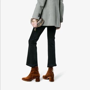 Reike Nen velvet ankle boots in copper/orange